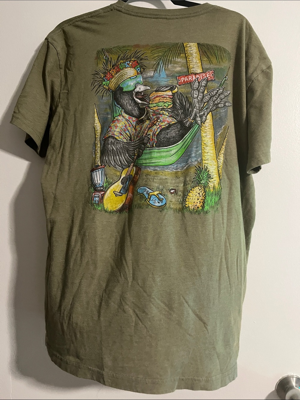Next Level Apparel Olive Green Short Sleeve Tee with Chest Logo